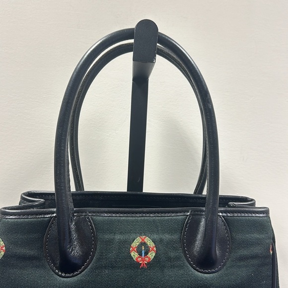 J. McLaughlin Holiday Wreath Purse Bag Black Vintage Embroidered Party Preppy - Picture 3 of 8